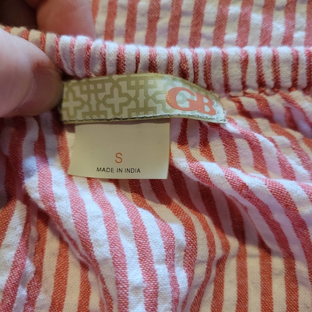 SALE-GB brand women's red and white candy stripped off shoulder dress size small - Picture 10 of 10